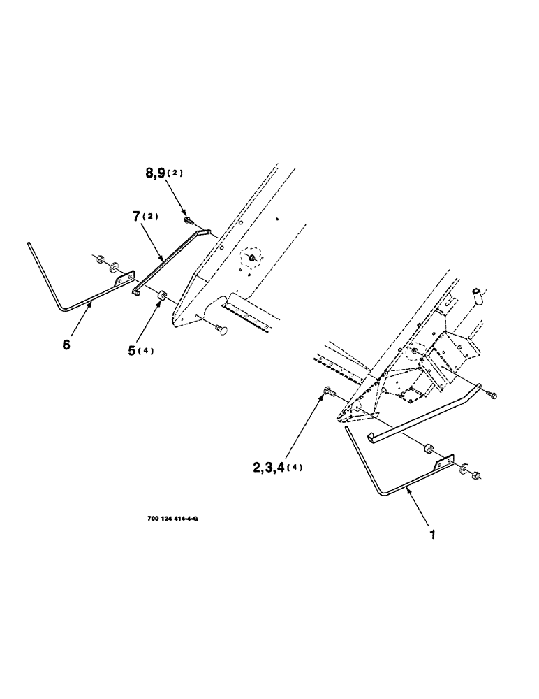 Схема запчастей Case IH 8820 - (9-098) - DIVIDER RODS ASSEMBLY (58) - ATTACHMENTS/HEADERS