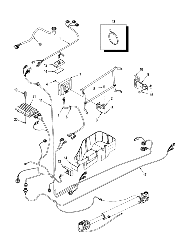 Схема запчастей Case IH STEIGER 485 - (04-38) - ACCUGUIDE - AFS 600 PRO MOUNTING & RELATED PARTS, BSN Z8F109858 (04) - ELECTRICAL SYSTEMS