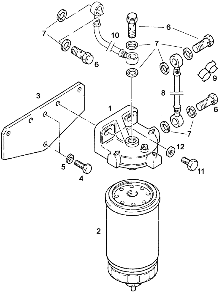 Схема запчастей Case IH C55 - (03-04[01]) - FUEL FILTER AND CONNECTIONS (03) - FUEL SYSTEM