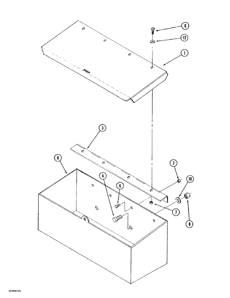 Схема запчастей Case IH 9350 - (9-102) - STORAGE BOX (09) - CHASSIS/ATTACHMENTS