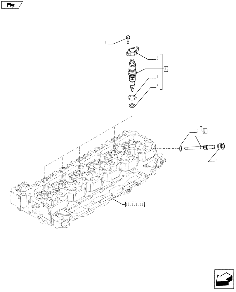 Схема запчастей Case IH F4HE9687F J100 - (10.218.02) - INJECTION EQUIPMENT - INJECTOR (2854913) (10) - ENGINE