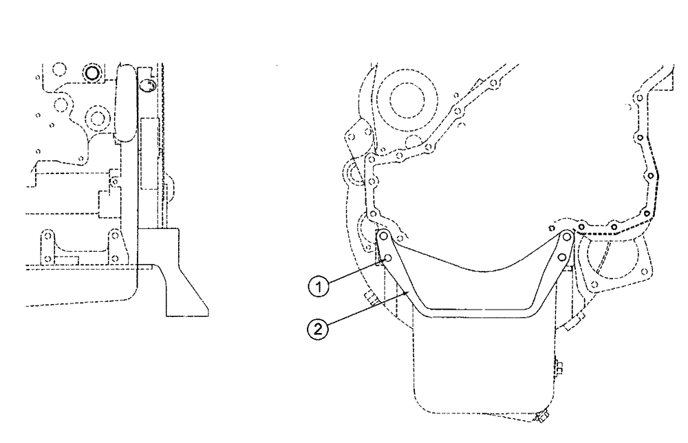 Схема запчастей Case IH FLX3010 - (02-005) - FRONT ENGINE SUPPORT (01) - ENGINE