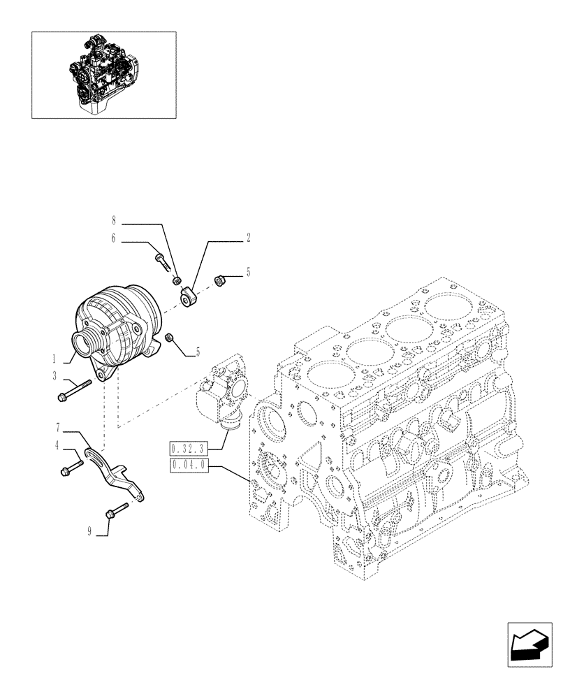 Схема запчастей Case IH F4BE0484C D601 - (0.40.0[01]) - ALTERNATOR 