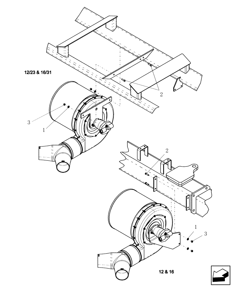 Схема запчастей Case IH 1200PT - (L.10.D[05]) - BULK FILL - FAN MOUNT L - Field Processing