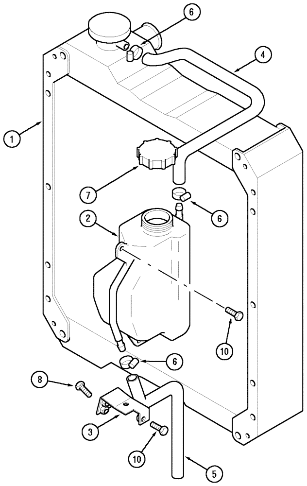 Схема запчастей Case IH MX150 - (02-04) - COOLANT RECOVERY SYSTEM (10) - ENGINE