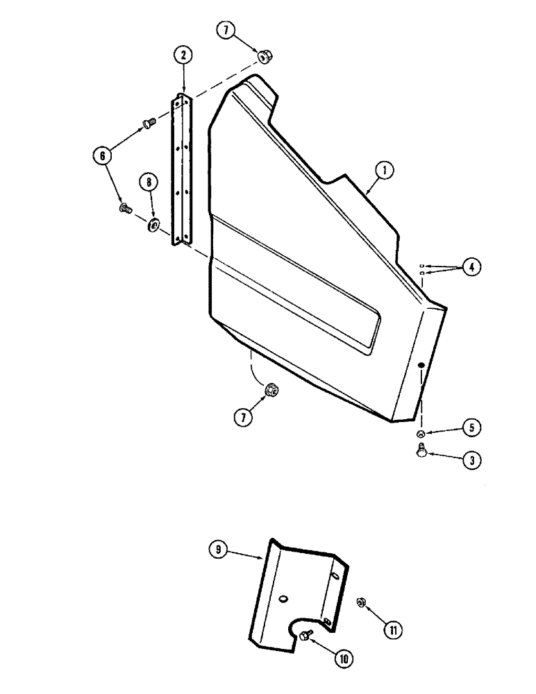 Схема запчастей Case IH 1020 - (9C-12) - AUGER DRIVE SHIELD AND SUPPORTS (09) - CHASSIS/ATTACHMENTS