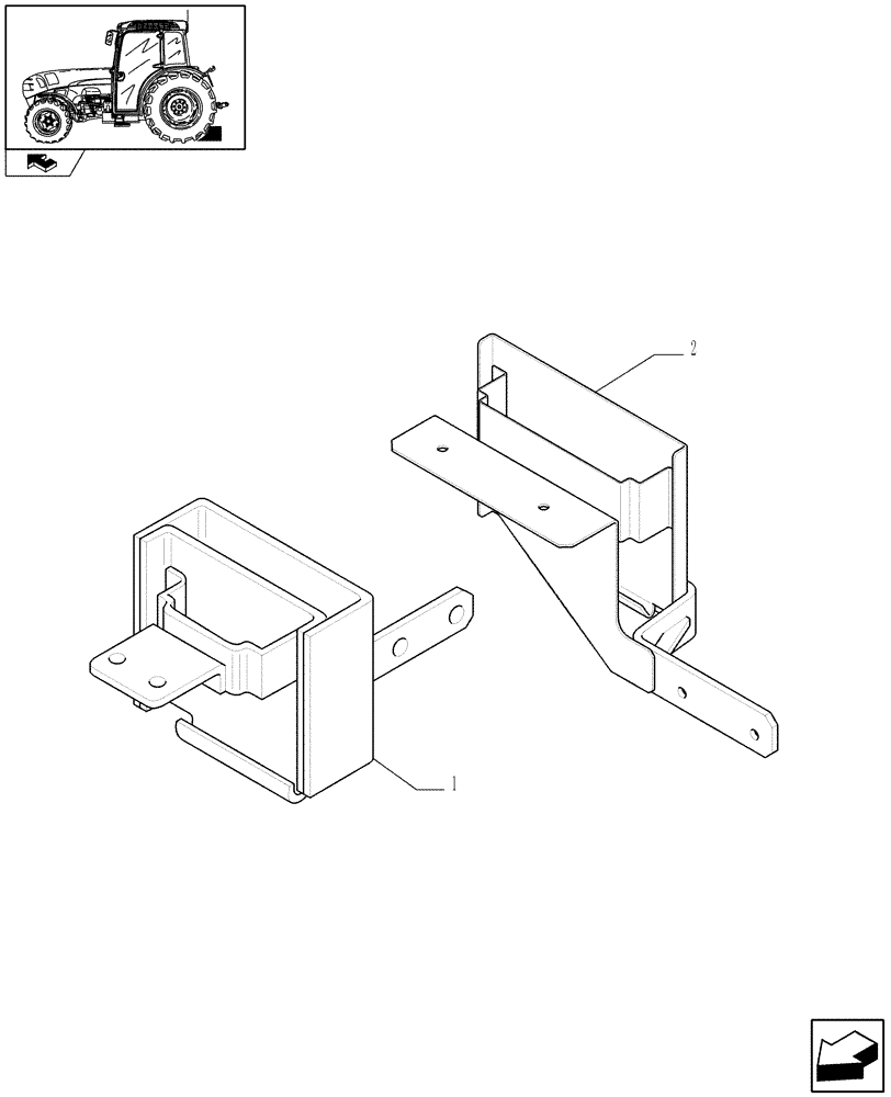 Схема запчастей Case IH FARMALL 105N - (1.92.99/01) - WHEEL CHOCK (VAR.331864) (10) - OPERATORS PLATFORM/CAB