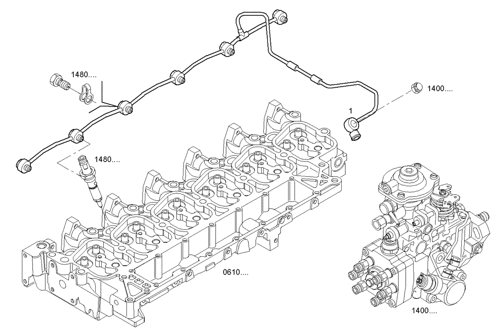 Схема запчастей Case IH F4GE0684C D600 - (2030.208) - FUEL LINES 