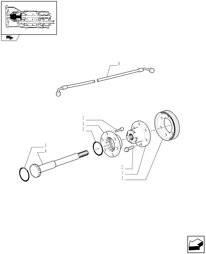 Схема запчастей Case IH FARMALL 75C - (1.80.5/01[03]) - FRONT HPL AND PTO AXLE MOUNTED - POWER TAKE-OFF (VAR.330848-331848-332848-333848) (07) - HYDRAULIC SYSTEM