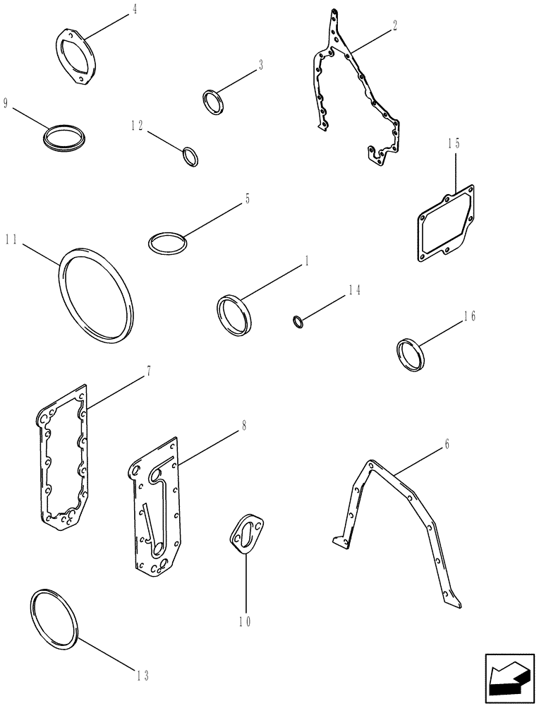 Схема запчастей Case IH 2588 - (00.500.01) - GASKET KIT - CYLINDER BLOCK (00) - GENERAL & PICTORIAL INDEX