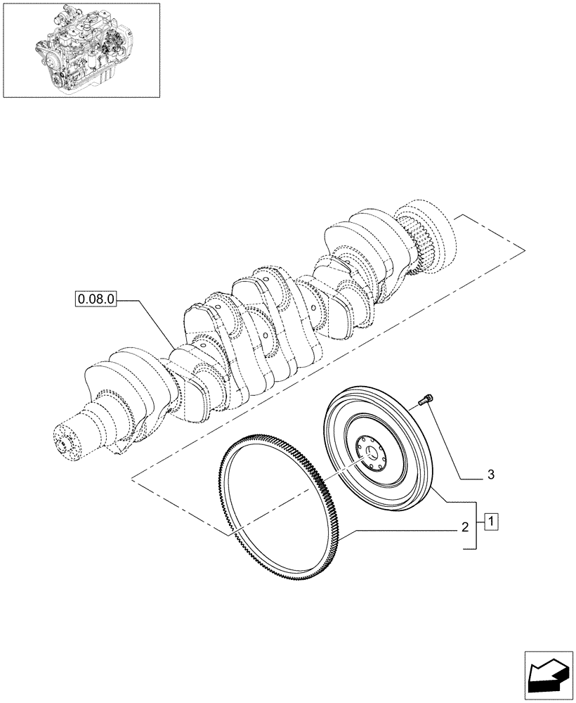 Схема запчастей Case IH F4GE9684B J601 - (0.08.3[01]) - FLYWHEEL - ENGINE (504020729) 