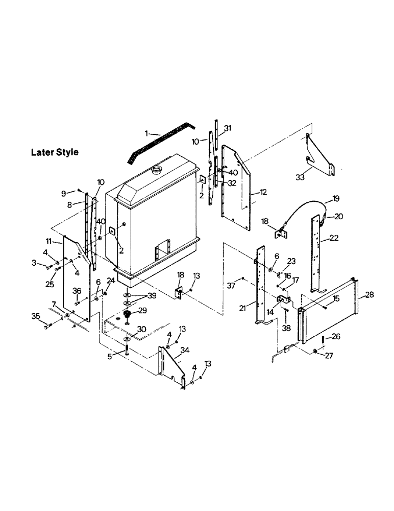 Схема запчастей Case IH PT225 - (04-27) - PT 225, PT 250, PT 270, PTA 296, PTA 297 & PT 350 RADIATOR MOUNTING (04) - Drive Train