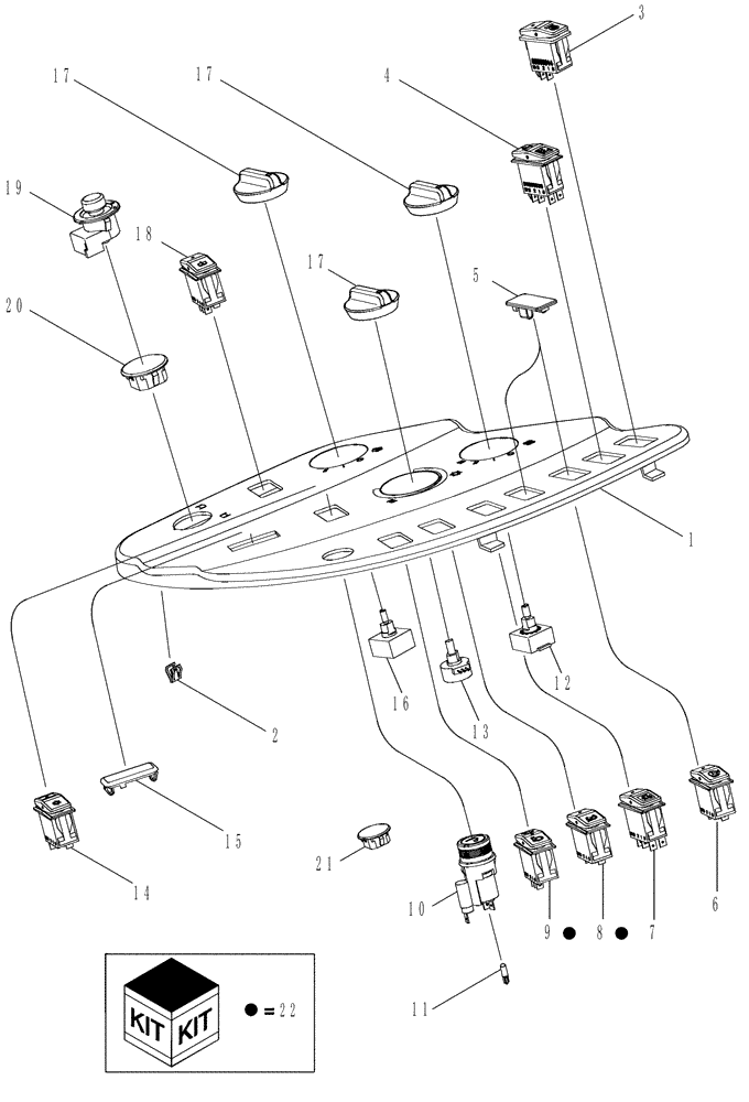 Схема запчастей Case IH MX210 - (04-16) - CONTROLS - RIGHT FENDER CONSOLE, WITHOUT ATC (04) - ELECTRICAL SYSTEMS