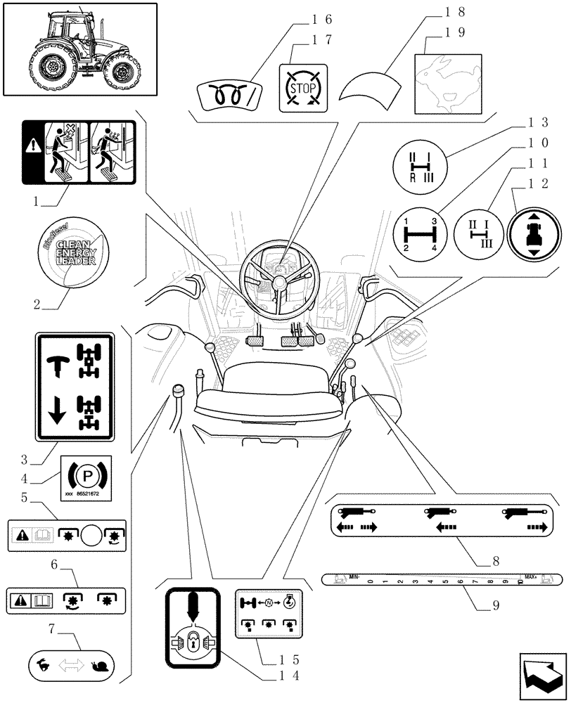 Схема запчастей Case IH JX95 - (1.98.0[02]) - DECALS (13) - DECALS