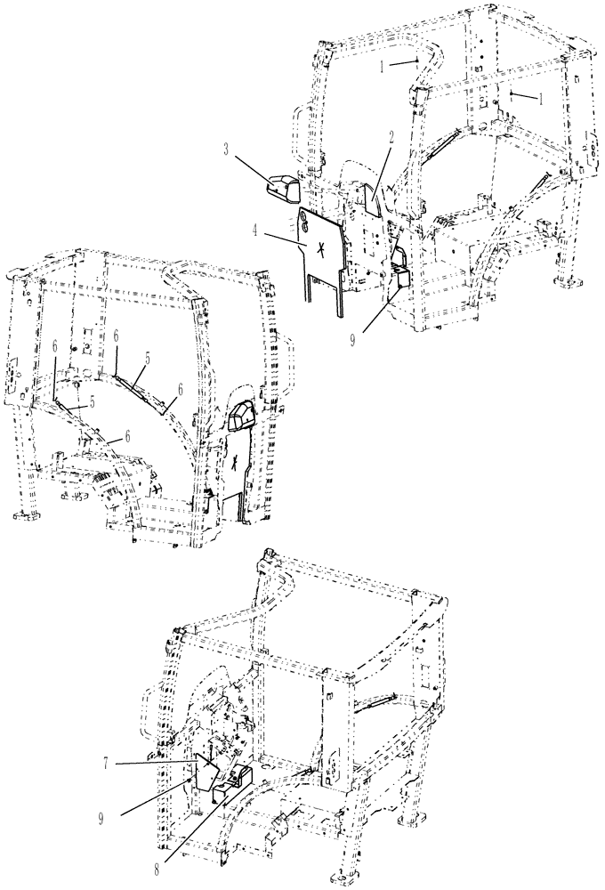 Схема запчастей Case IH FARMALL 55 - (10.01.01) - CAB FINISHING GROUP (10) - OPERATORS PLATFORM/CAB