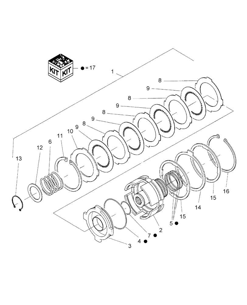 Схема запчастей Case IH DX48 - (03.08.01) - PTO CLUTCH (03) - TRANSMISSION