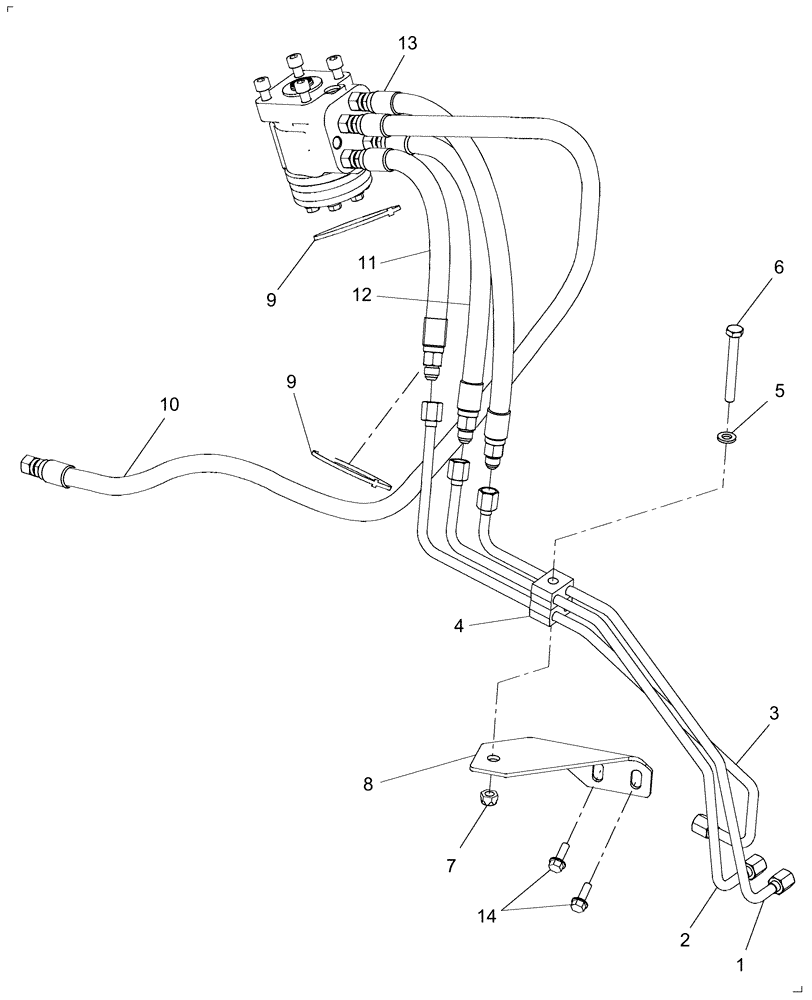 Схема запчастей Case IH FARMALL 50 - (04.08) - POWER STEERING HOSES (04) - FRONT AXLE & STEERING