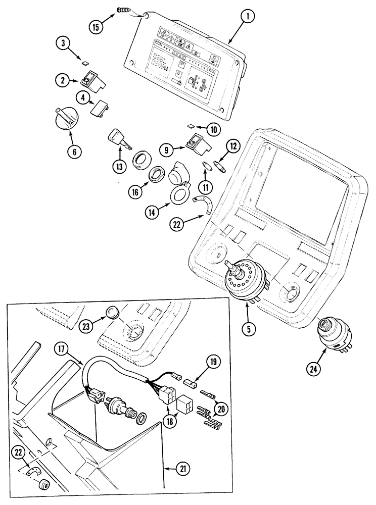 Схема запчастей Case IH 5220 - (4-32) - INSTRUMENT PANEL, INSTRUMENTS, GAUGES AND SWITCHES (04) - ELECTRICAL SYSTEMS