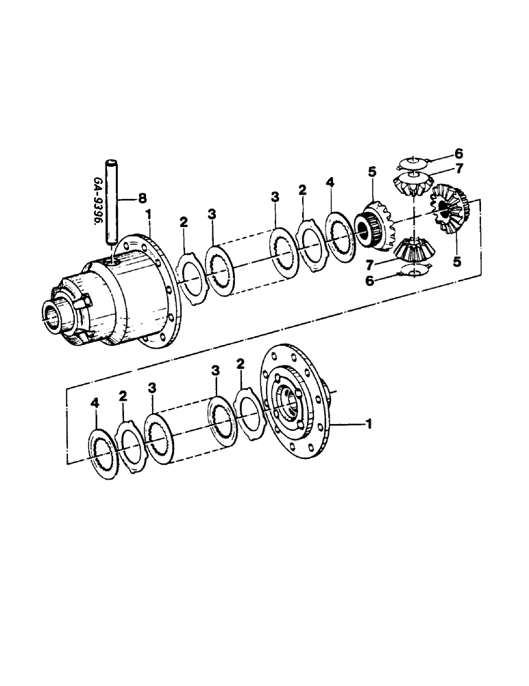 Схема запчастей Case IH 744 - (2B11) - DISK TYPE DIFFERENTIAL FOR APL-1351 (04) - Drive Train