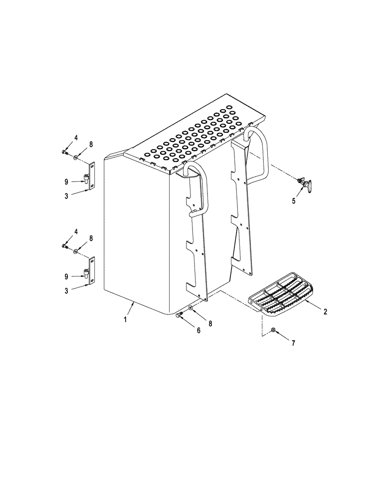 Схема запчастей Case IH STX280 - (09-31) - BATTERY DOOR ASSEMBLY (09) - CHASSIS