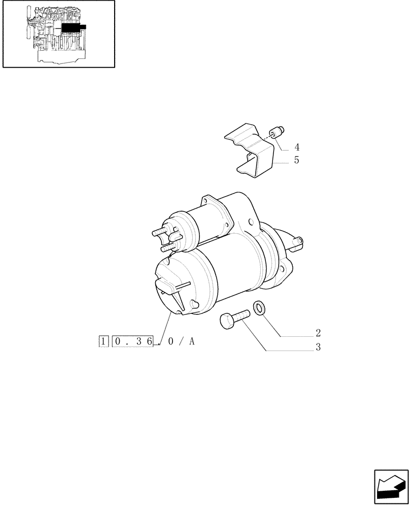 Схема запчастей Case IH JX80U - (0.36.0) - STARTER MOTOR (01) - ENGINE