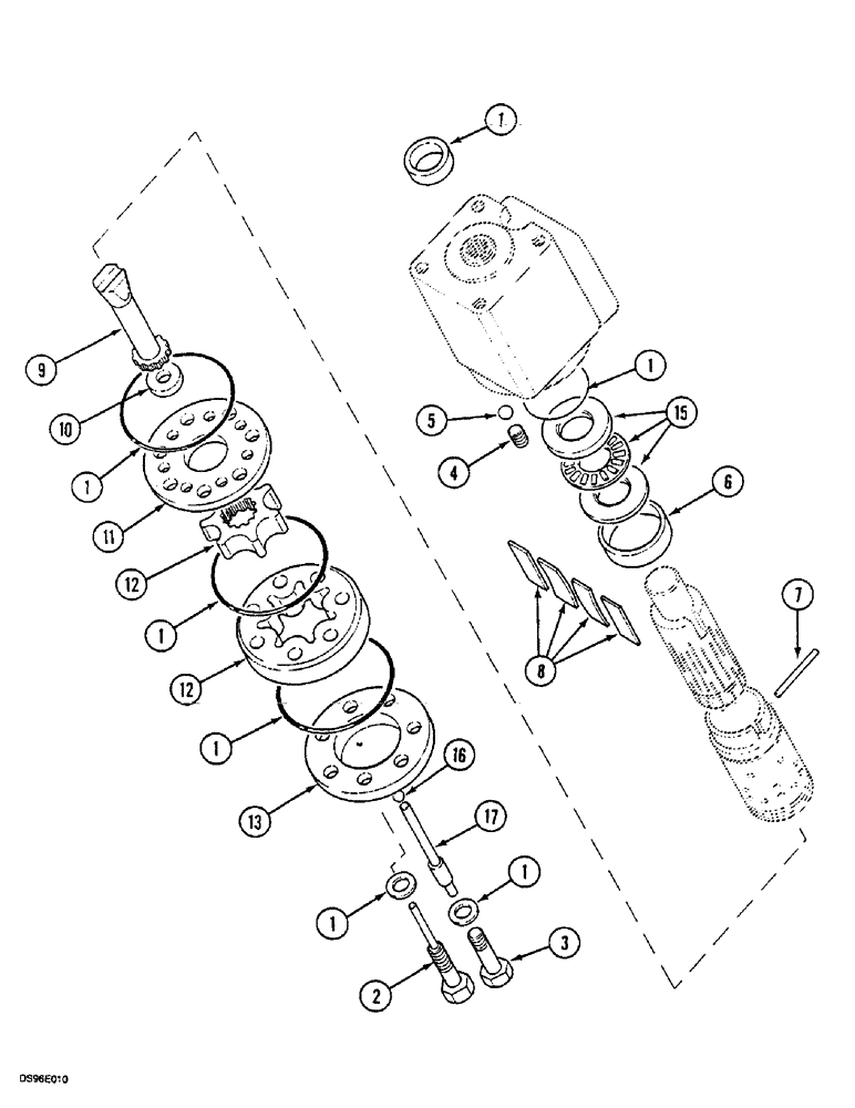 Схема запчастей Case IH 5240 - (5-016) - STEERING HAND PUMP (05) - STEERING