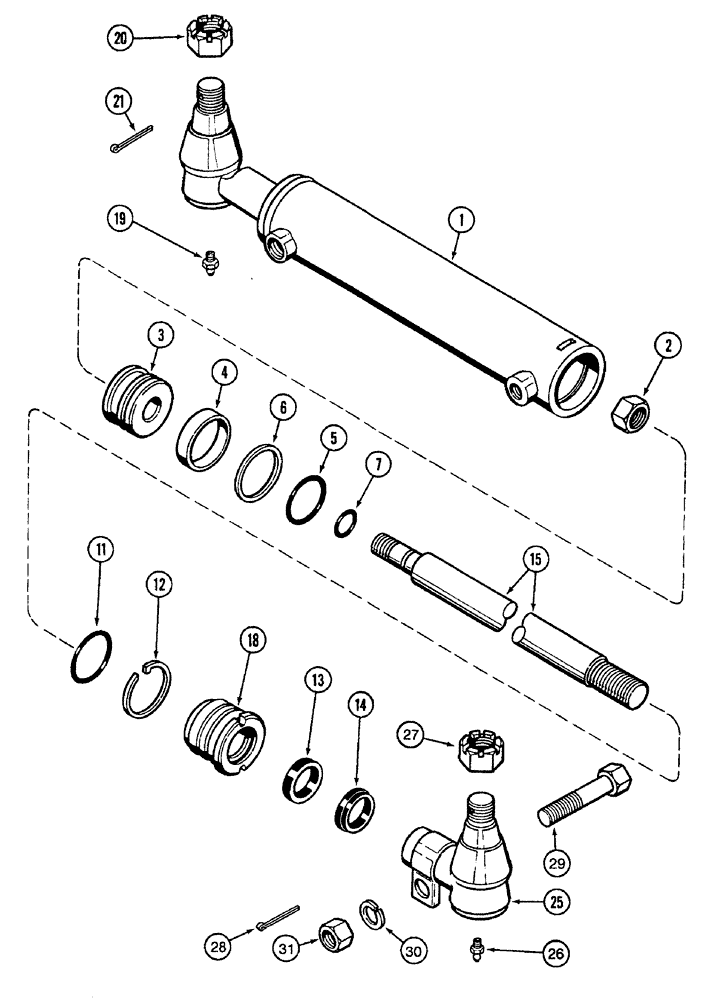 Схема запчастей Case IH 7230 - (5-048) - STEERING CYLINDER ASSEMBLY, MFD TRACTOR (05) - STEERING