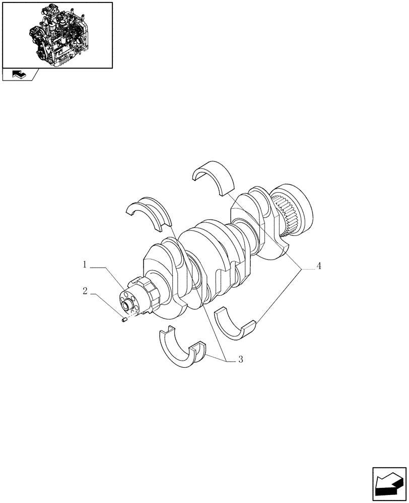 Схема запчастей Case IH FARMALL 95N - (0.08.0/01) - CRANKSHAFT (01) - ENGINE