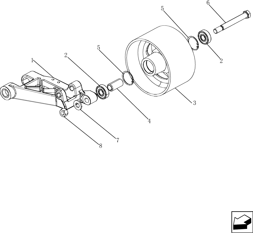 Схема запчастей Case IH 5130 - (14.100.08) - ARM ASSEMBLY, SEPARATOR IDLER WITH PULLEY, POWER TAKEOFF (14) - MAIN GEARBOX & DRIVE