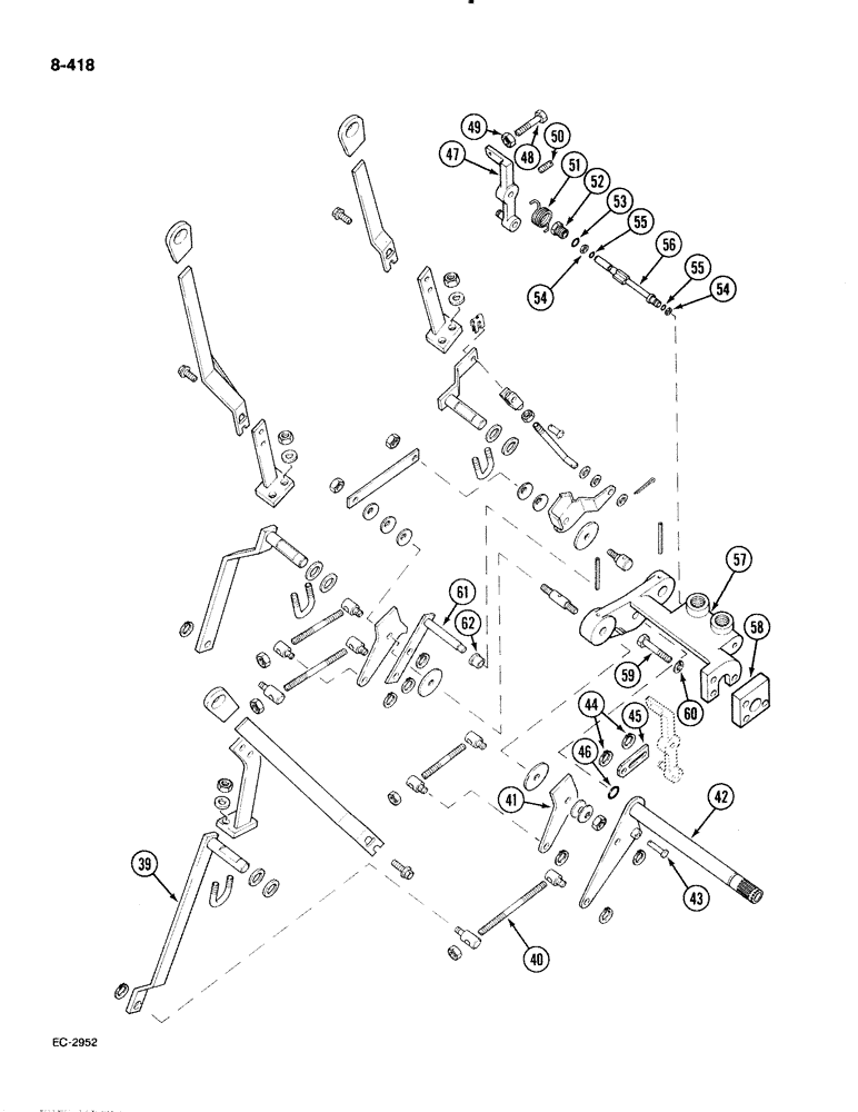 Схема запчастей Case IH 885 - (8-418) - DRAFT CONTROL LEVERS, WITH CAB (CONTD) (08) - HYDRAULICS