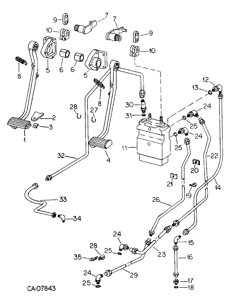 Схема запчастей Case IH 3488 - (04-02) - BRAKES, MASTER BRAKE CONTROLS (5.1) - BRAKES