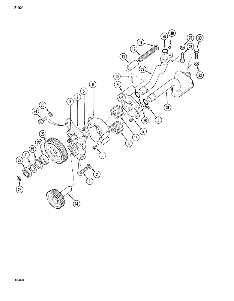 Схема запчастей Case IH 995 - (2-52) - OIL PUMP (02) - ENGINE