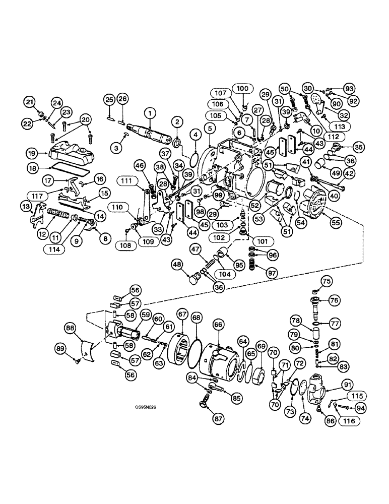 Схема запчастей Case IH D-282 - (2-056) - FUEL INJECTION PUMP - 749534C91 