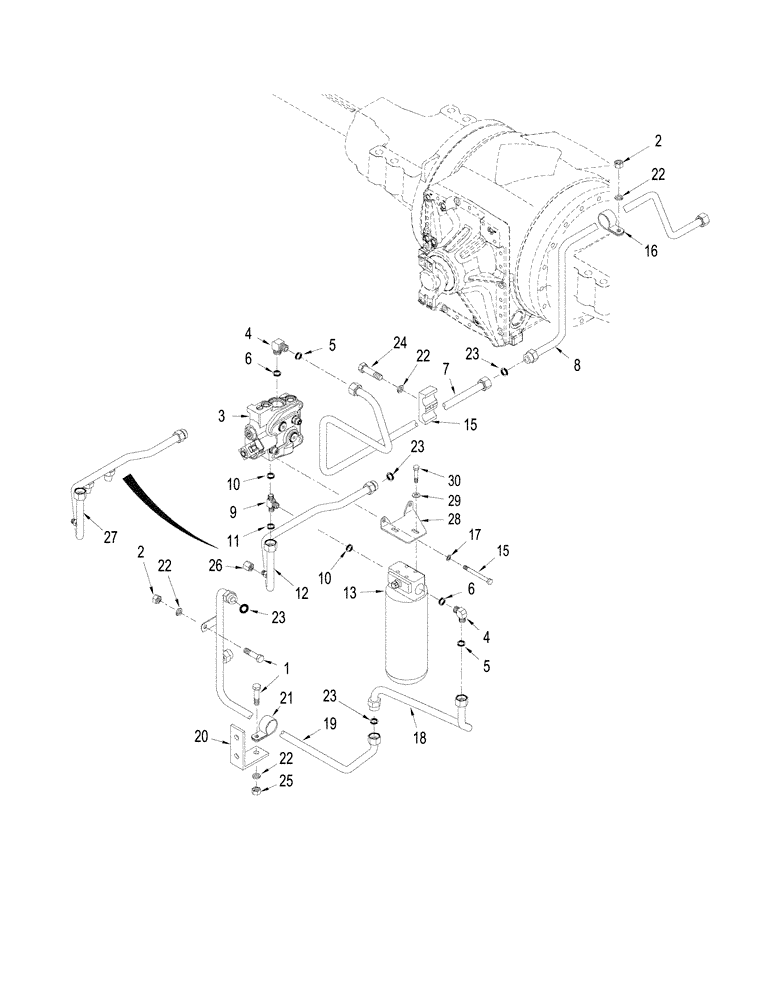 Схема запчастей Case IH STX325 - (08-09) - AXLE HYDRAULICS - COOLING CIRCUIT, WITHOUT ACCUSTEER (08) - HYDRAULICS