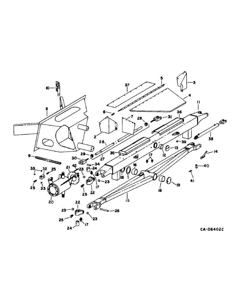 Схема запчастей Case IH 1470 - (14-01) - SUSPENSION, STEERING AXLE, SUPPORT AND TIE ROD Suspension