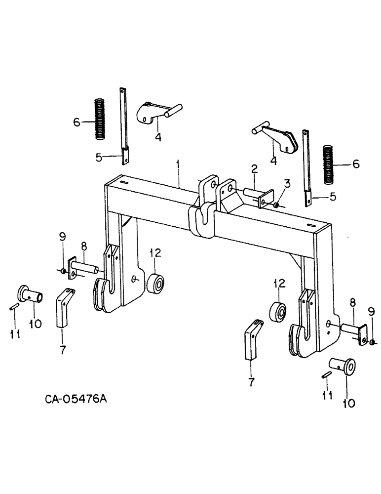 Схема запчастей Case IH 5088 - (09-13) - FRAME, THREE POINT HITCH QUICK COUPLER (12) - FRAME