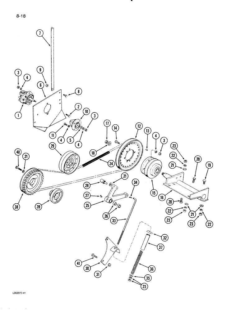 Схема запчастей Case IH 1620 - (8-18) - AUXILIARY HYDRAULIC PUMP MOUNTING (07) - HYDRAULICS