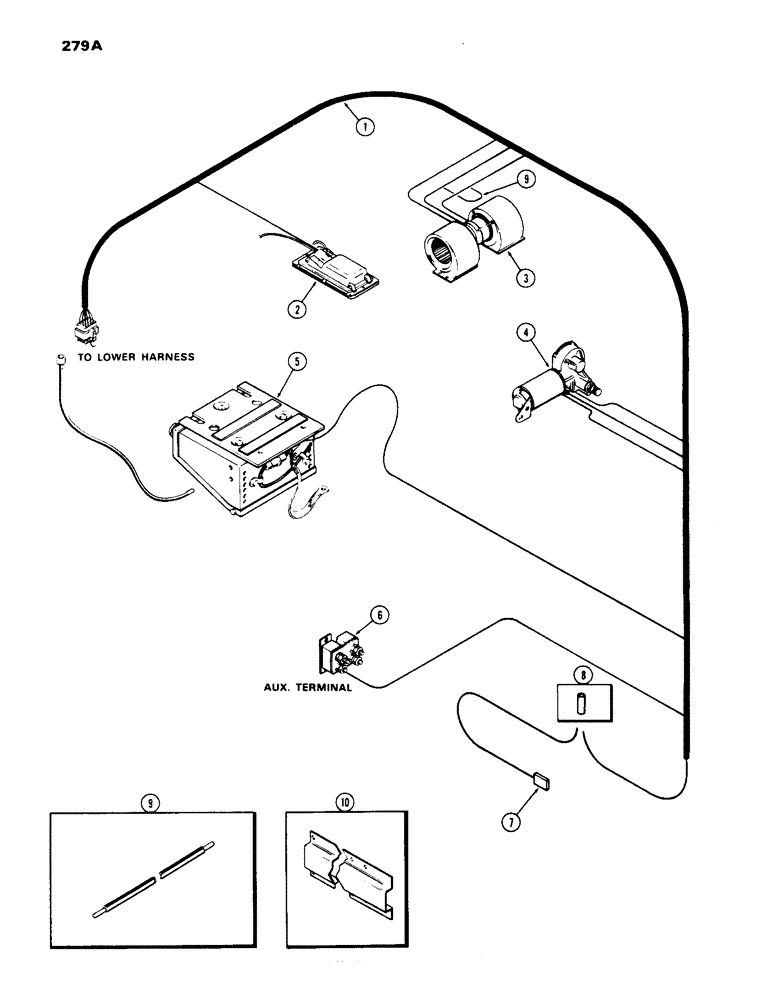 Схема запчастей Case IH 1070 - (279A) - CAB, ELECTRICAL EQUIPMENT AND WIRING, PLENUM, HINSON (09) - CHASSIS/ATTACHMENTS