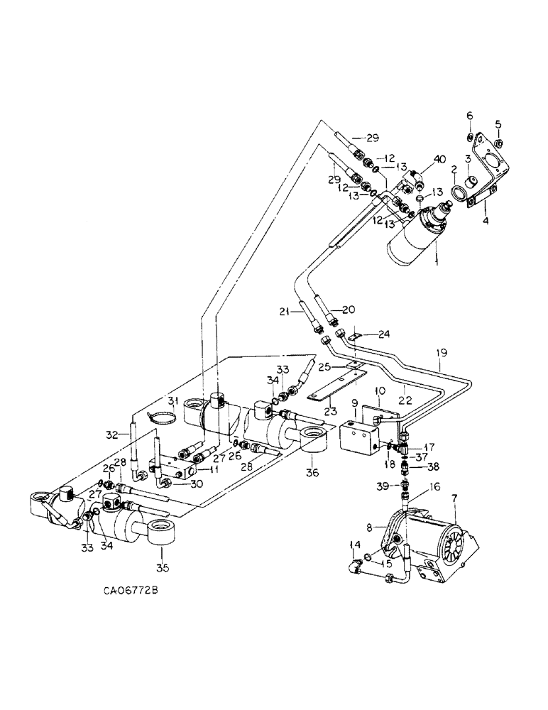 Схема запчастей Case IH 6388 - (10-02) - HYDRAULICS, HYDRAULIC POWER STEERING CONNECTIONS (07) - HYDRAULICS