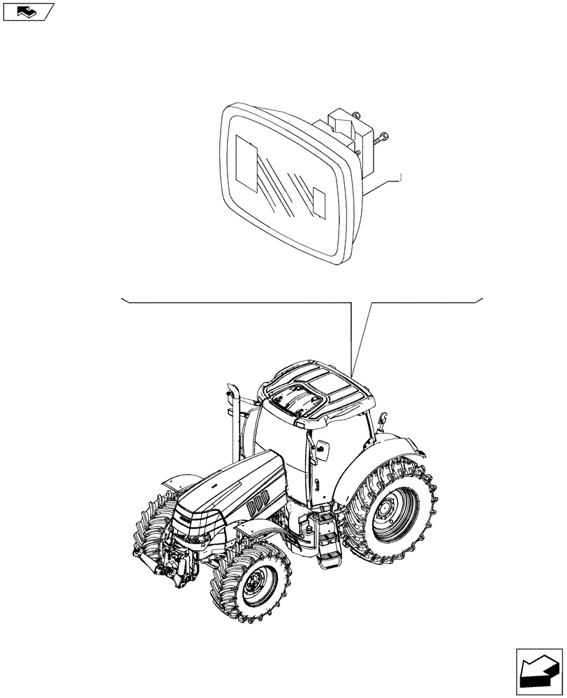 Схема запчастей Case IH PUMA 200 - (90.118.0103) - REAR HITCH MIRROR - REAR-VIEW MIRRORS (VAR.720960) (90) - PLATFORM, CAB, BODYWORK AND DECALS