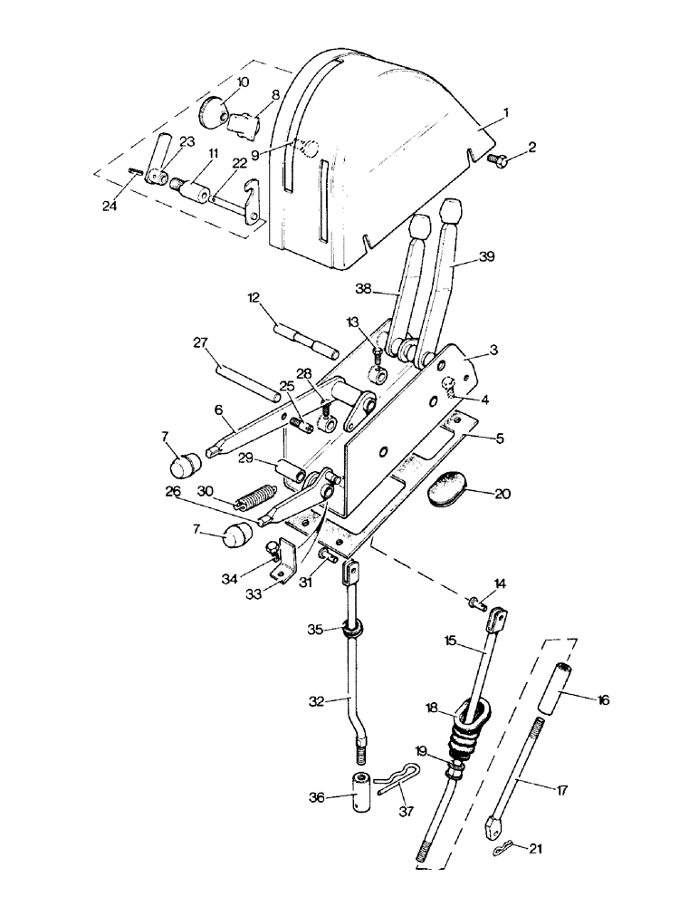 Схема запчастей Case IH 996 - (E02-1) - SELECTAMATIC HYDRAULIC SYSTEM, CONTROL LEVERS AND QUADRANT, 990Q, 995Q, 996Q, 990SK, 995SK, 996SK (07) - HYDRAULIC SYSTEM