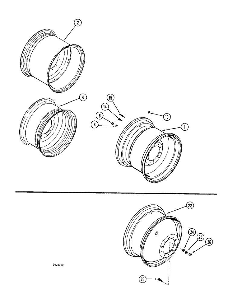 Схема запчастей Case IH 1666 - (6-52) - DRIVE WHEELS AND SPACERS, DUAL WHEEL (03) - POWER TRAIN