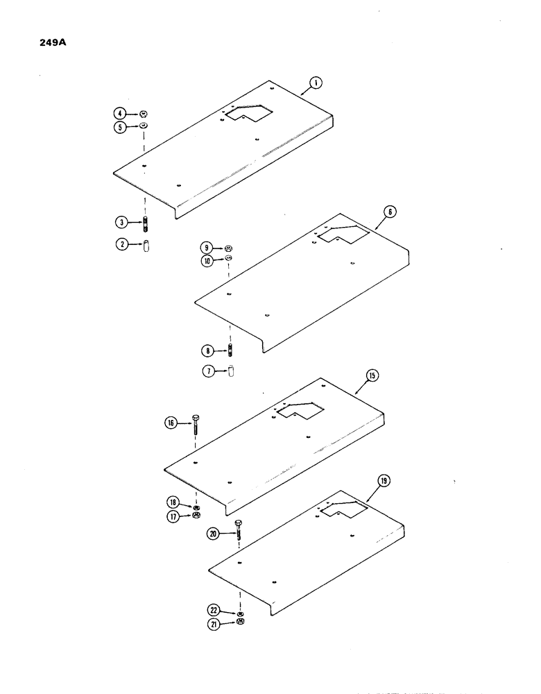 Схема запчастей Case IH 1270 - (249A) - SEAT MOUNTING PLATES (09) - CHASSIS/ATTACHMENTS