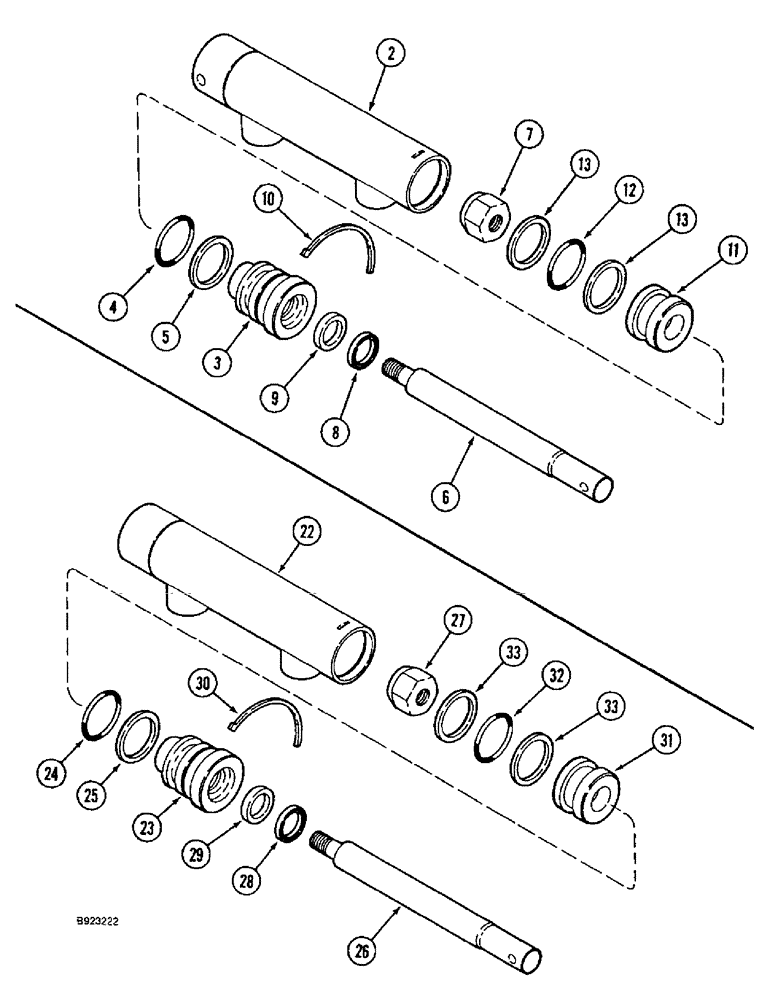 Схема запчастей Case IH 1666 - (8-70) - FEEDER CLUTCH CYLINDER, SEPARATOR CLUTCH CYLINDER (07) - HYDRAULICS