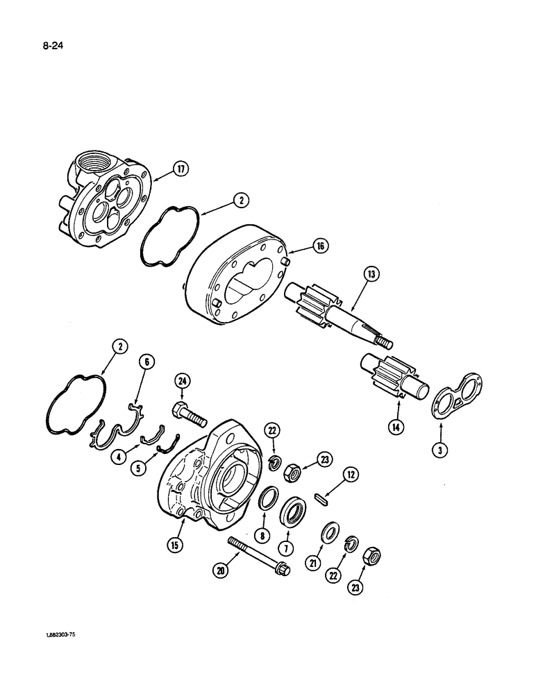 Схема запчастей Case IH 1640 - (8-24) - AUXILIARY HYDRAULIC PUMP ASSEMBLY (07) - HYDRAULICS