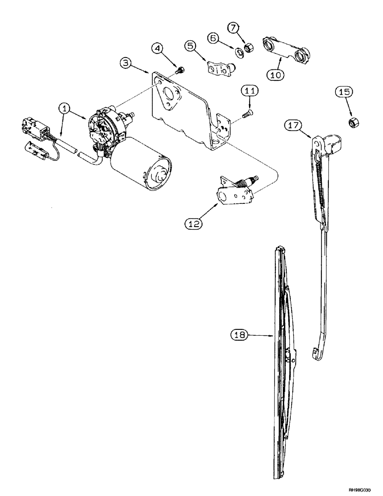 Схема запчастей Case IH MX200 - (4-056) - WINDSHIELD WIPER ASSEMBLY, FRONT AND REAR (04) - ELECTRICAL SYSTEMS