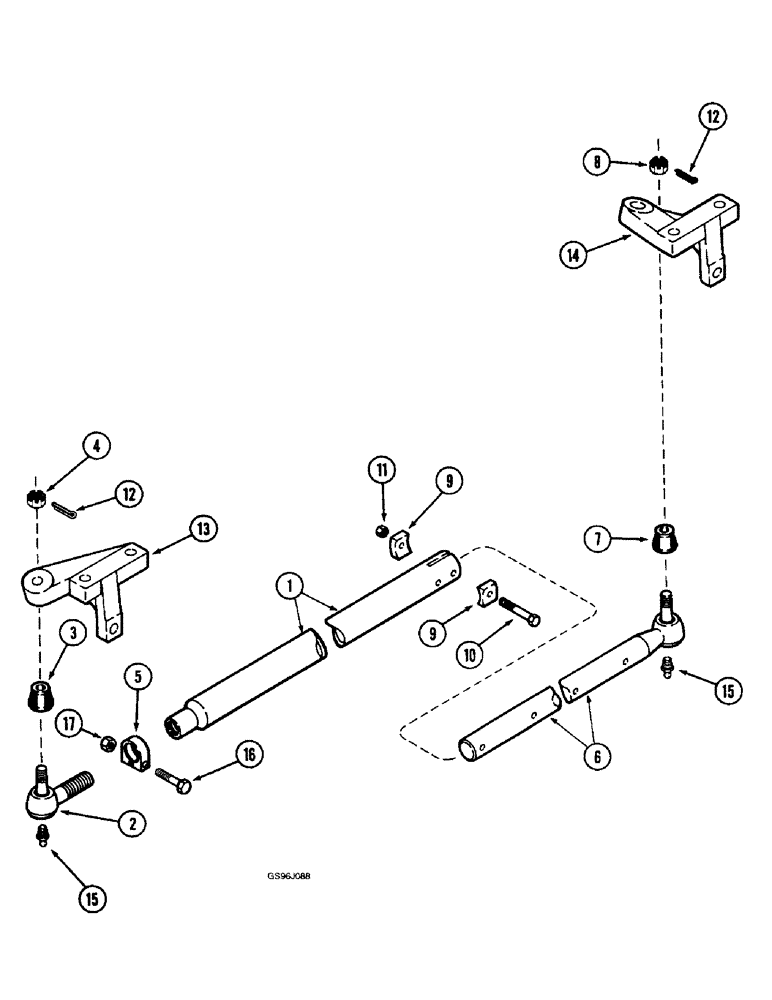 Схема запчастей Case IH 1660 - (5-32) - STEERING TIE ROD, 68 TO 88 INCH ADJUSTABLE AXLE, RICE COMBINE ONLY (04) - STEERING