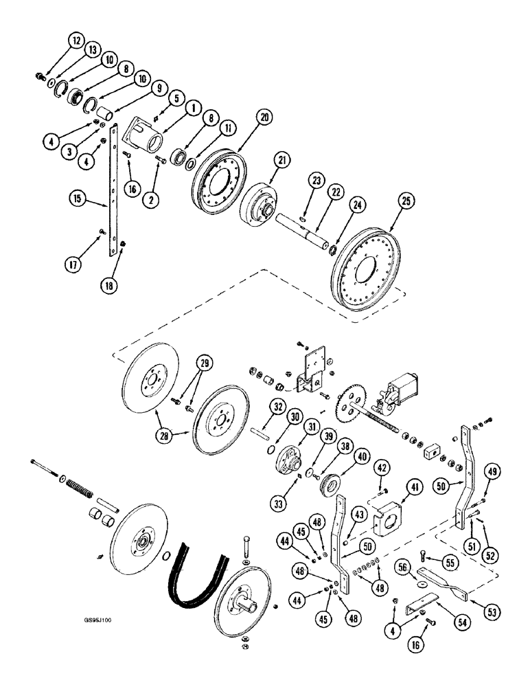 Схема запчастей Case IH 1682 - (9-146) - CLEANING FAN DRIVE (09) - CHASSIS ATTACHMENTS