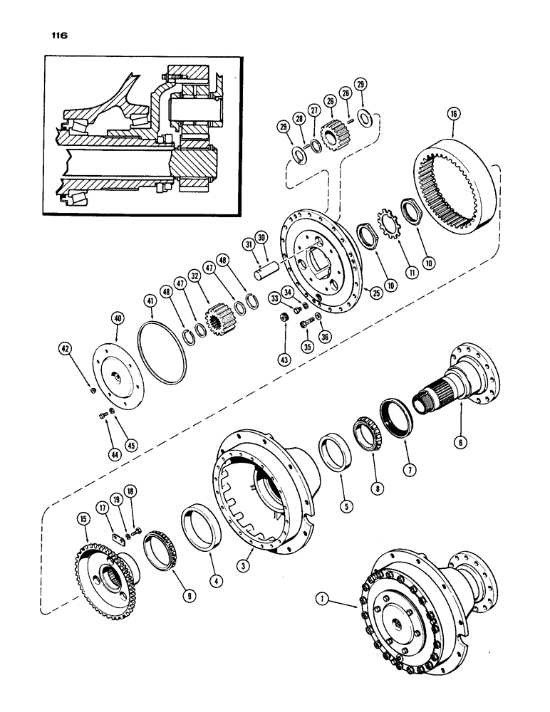 Схема запчастей Case IH 1170 - (116) - PLANETARY DRIVE (06) - POWER TRAIN