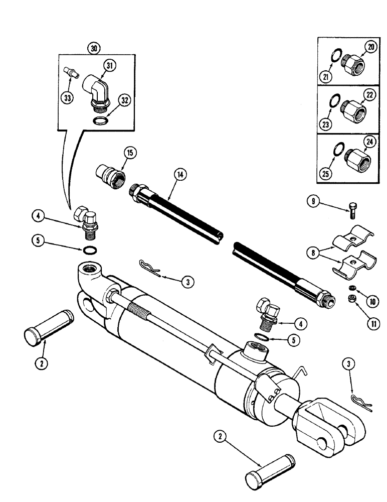 Схема запчастей Case IH 2090 - (8-454) - REMOTE HYDRAULICS, REMOTE CYLINDER, HOSES AND COUPLINGS (08) - HYDRAULICS